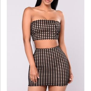 New Fashion nova crop too skirt set